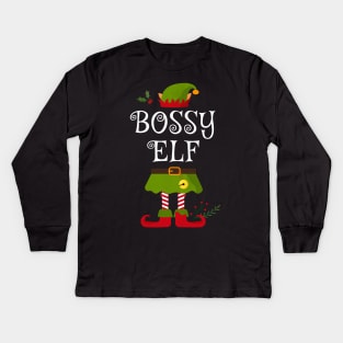 Bold Elf Shirt , Family Matching Group Christmas Shirt, Matching T Shirt for Family, Family Reunion Shirts Kids Long Sleeve T-Shirt